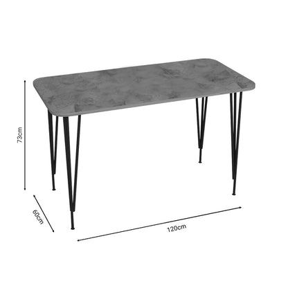 Dinning table Palkon pakoworld grey-black melamine-black metal 120x60x73cm