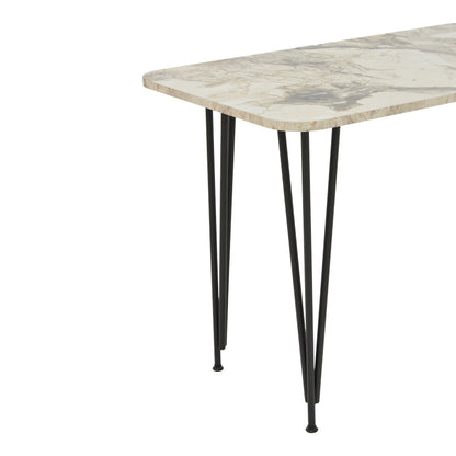 Dinning table Palkon white melamine-black metal 120x60x73cm