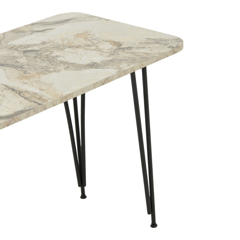Dinning table Palkon white melamine-black metal 120x60x73cm