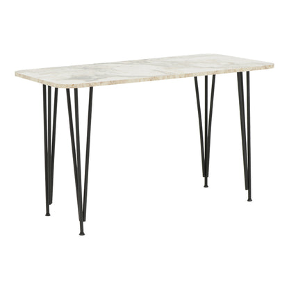 Dinning table Palkon white melamine-black metal 120x60x73cm
