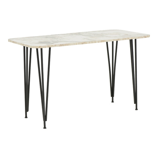 Dinning table Palkon white melamine-black metal 120x60x73cm