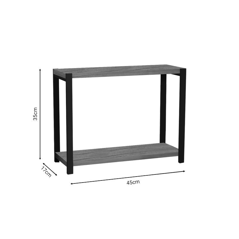 Table shelf Lerf pakoworld oak melamine-black metal 45x17x35cm