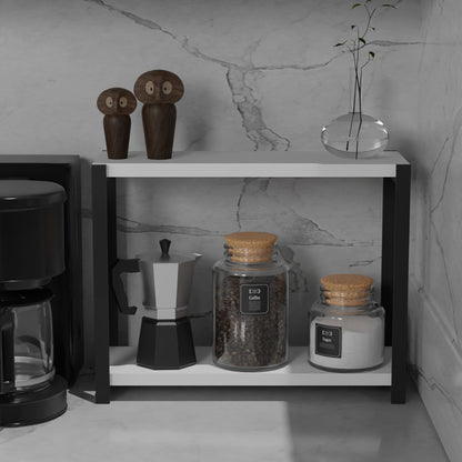 Table shelf Lerf pakoworld white melamine-black metal 45x17x35cm