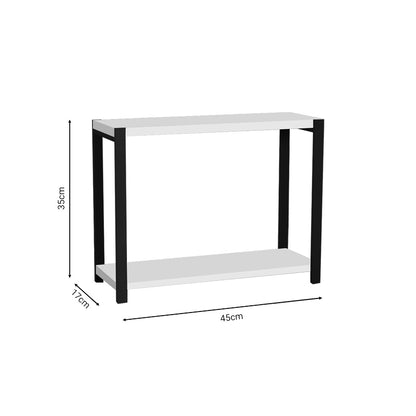 Table shelf Lerf pakoworld white melamine-black metal 45x17x35cm