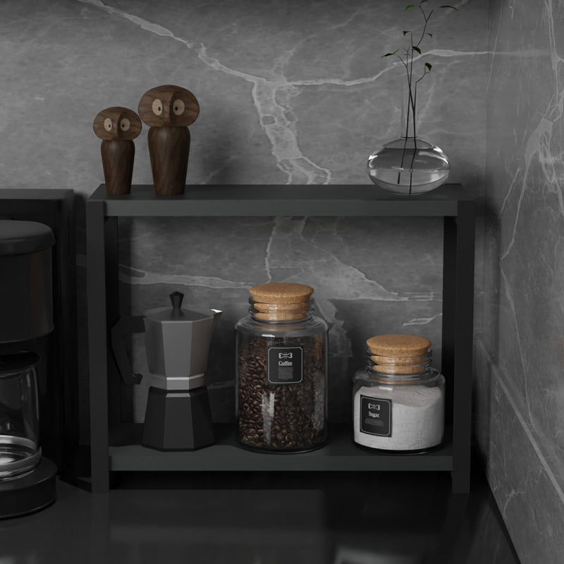 Table shelf Lerf pakoworld anthracite melamine-black metal 45x17x35cm