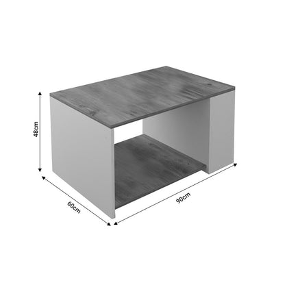 Coffee table Noil pakoworld oak-white melamine 90x60x48cm