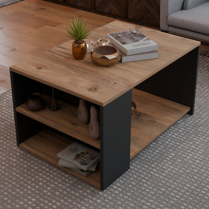 Coffee table Noil pakoworld oak-anthracite melamine 90x60x48cm