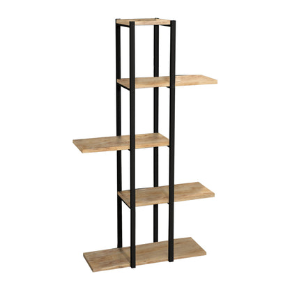 Floor shelf Ploko oak melamine-black metal 60x24.7x111cm