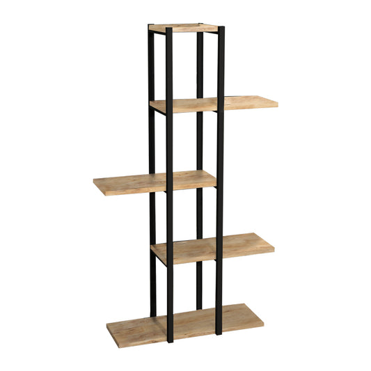 Floor shelf Ploko pakoworld oak melamine-black metal 60x24x110cm