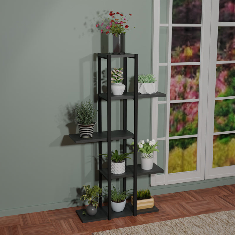 Floor shelf Ploko pakoworld anthracite melamine-black metal 60x24x110cm