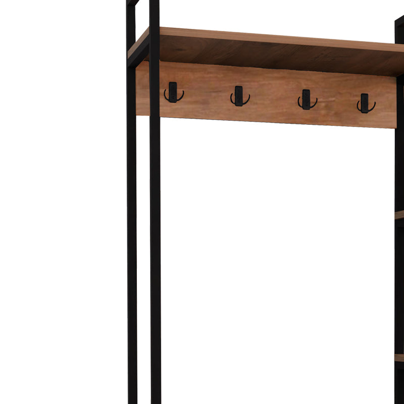 Entrance furniture Thoj pakoworld oak melamine-black metal 120x34x180cm