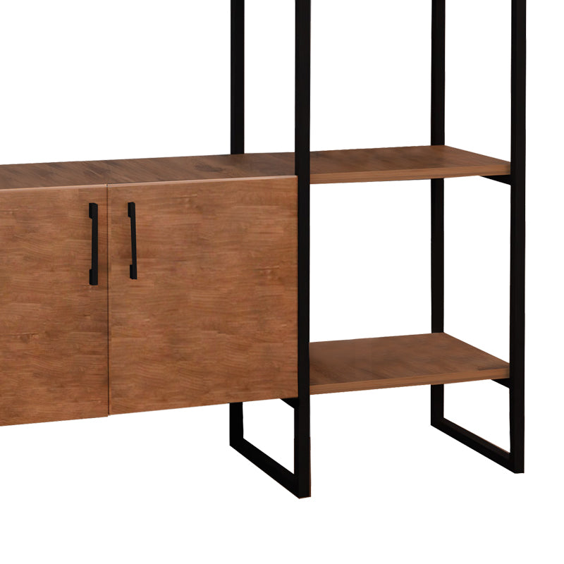 Entrance furniture Thoj pakoworld oak melamine-black metal 120x34x180cm