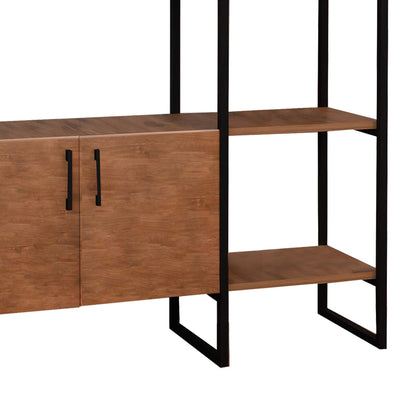 Entrance furniture Thoj pakoworld oak melamine-black metal 120x34x180cm