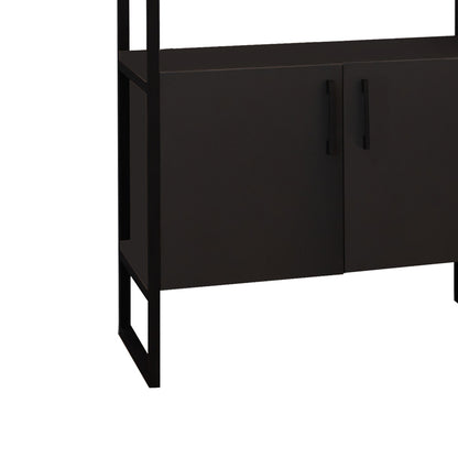 Entrance furniture Thoj pakoworld anthracite melamine-black metal 120x34x180cm