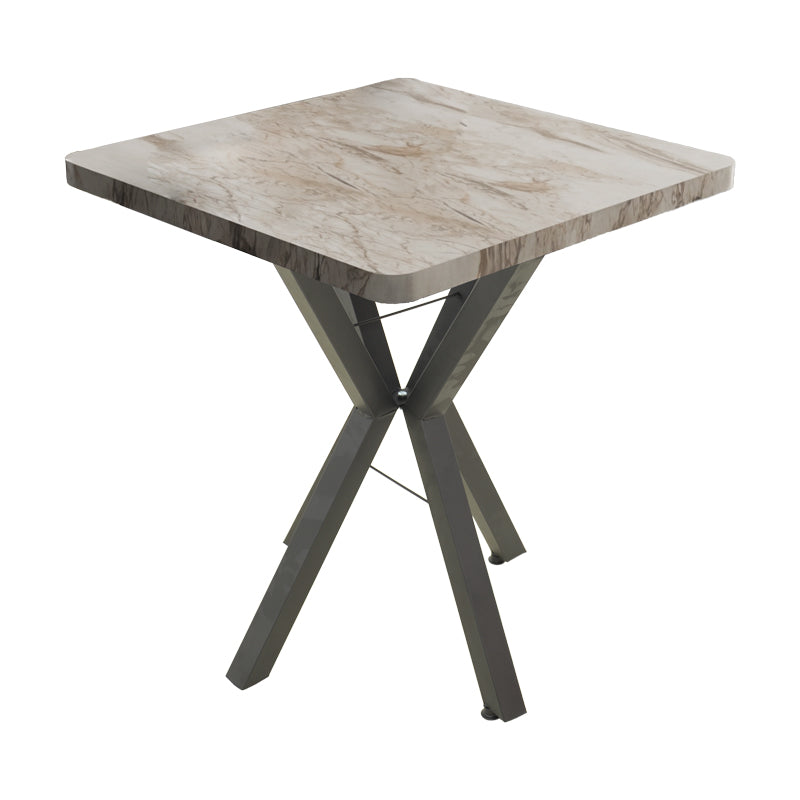 Table Prestone white marble melamine-black metal 70x70x75cm