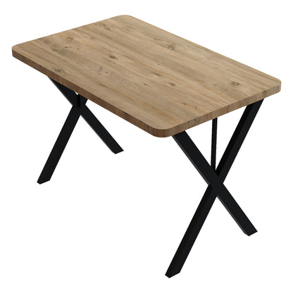 Table Zeryin pakoworld oak melamine-black metal 70x110x75cm