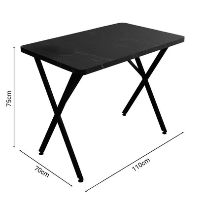 Table Zeryin pakoworld black melamine-black metal 70x110x75cm