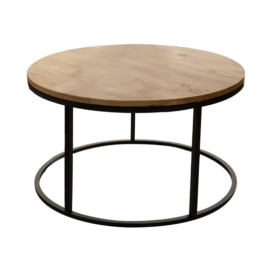 Coffee table Drion pakoworld oak melamine-black metal D60x40cm