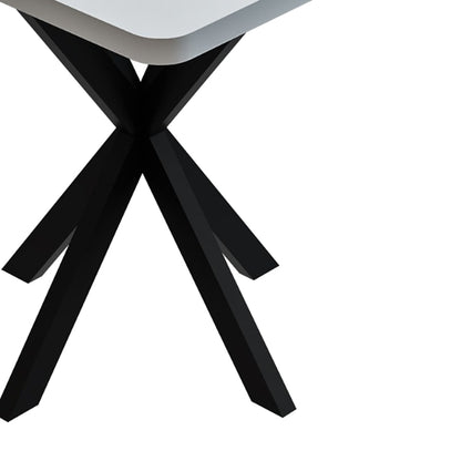 Prestone pakoworld melamine table in white shade and black metal leg 70x70x75cm