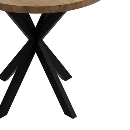 Kalipso pakoworld melamine table in natural shade and black metal leg D70x75cm