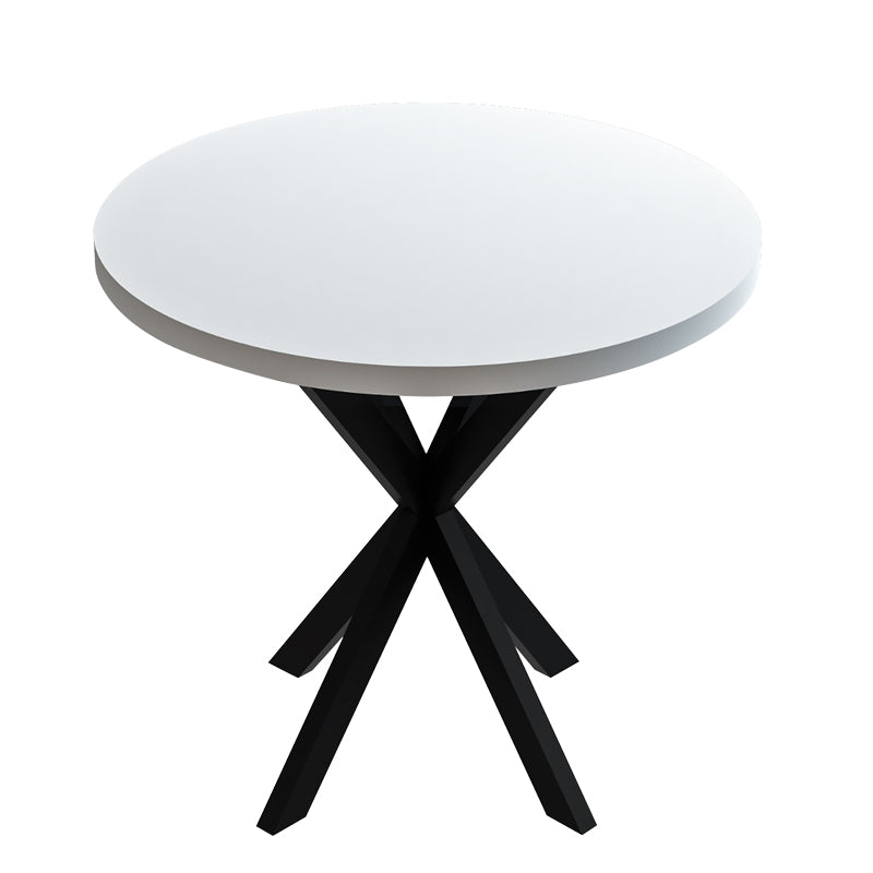 Kalipso pakoworld melamine table in white shade and black metal leg D70x75cm