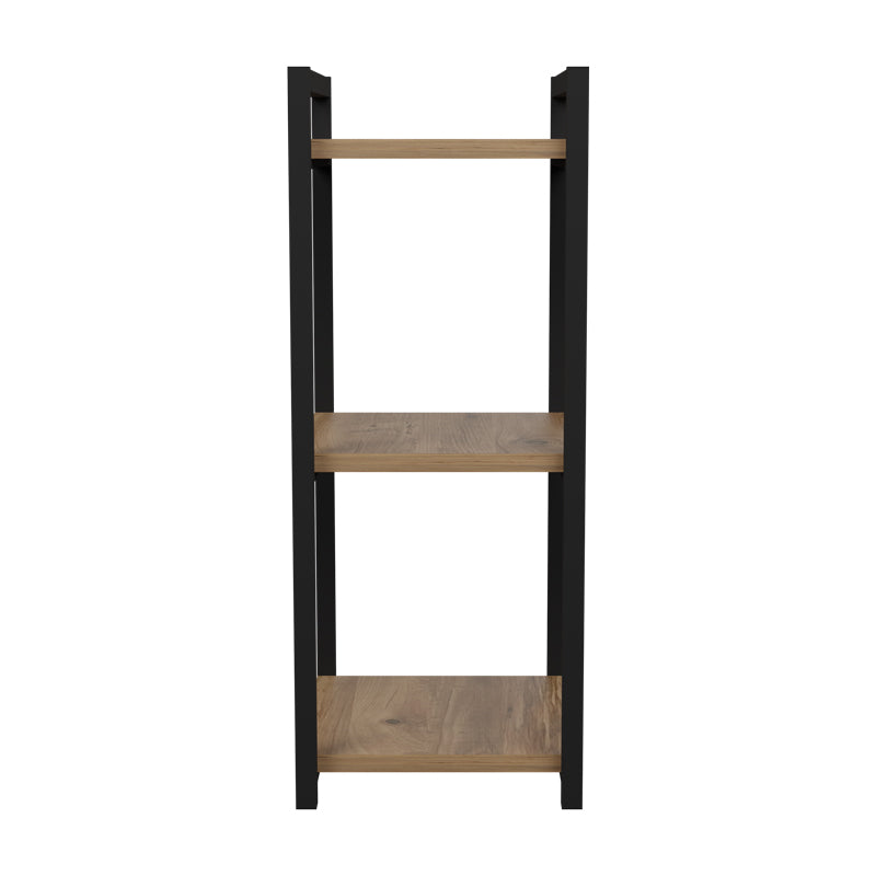 Harvey pakoworld black metal and melamine shelf in a natural shade 33x28x70cm