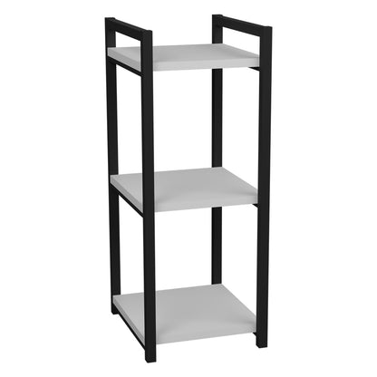 Floor shelf Harvey pakoworld black metal and white melamine 33x28x70cm