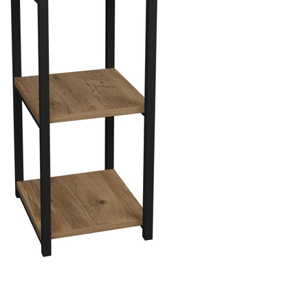 Floor shelf Harvey pakoworld black metal and melamine in a natural shade 33x28x100cm