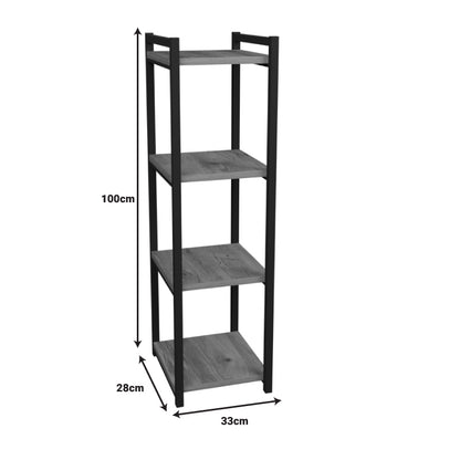 Floor shelf Harvey pakoworld black metal and melamine in a natural shade 33x28x100cm