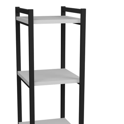 Floor shelf Harvey pakoworld black metal and white melamine 33x28x100cm