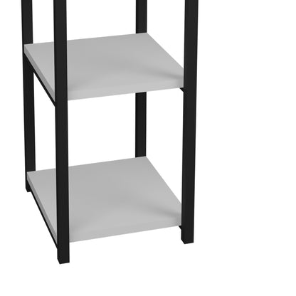 Floor shelf Harvey pakoworld black metal and white melamine 33x28x100cm