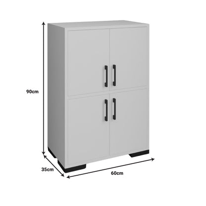 Jenny pakoworld melamine cabinet in white shade and black metal leg 60x35x90cm