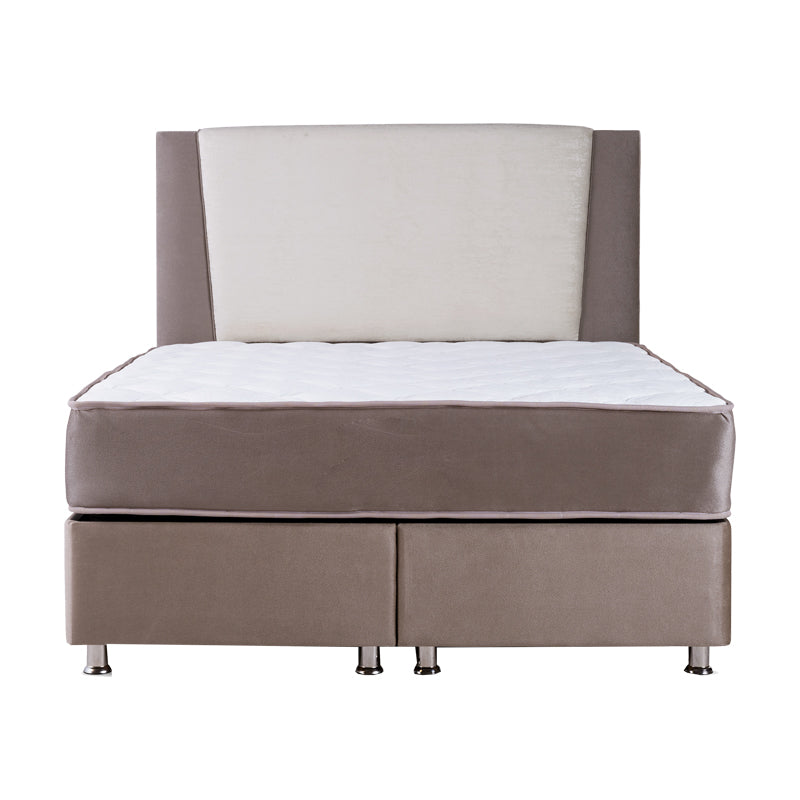 Double bed Tamon pakoworld with storage space beige-ecru 160x200cm