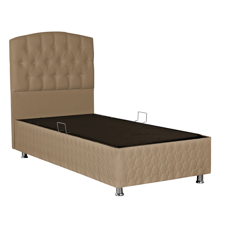 Lanse pakoworld single bed with storage space beige 120x200cm