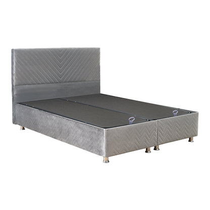 Double bed Rizko pakoworld with storage store grey 160x200cm