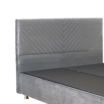 Double bed Rizko pakoworld with storage store grey 160x200cm