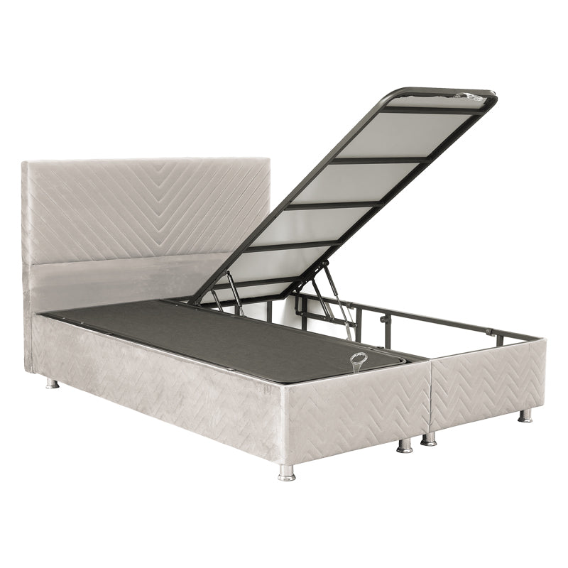 Double bed Rizko pakoworld with storage space cream 160x200cm