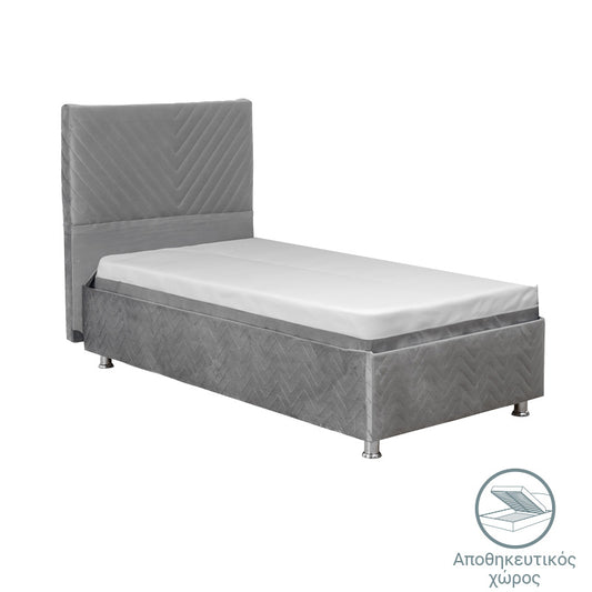 Bed Rizko pakoworld with storage space grey 120x200cm