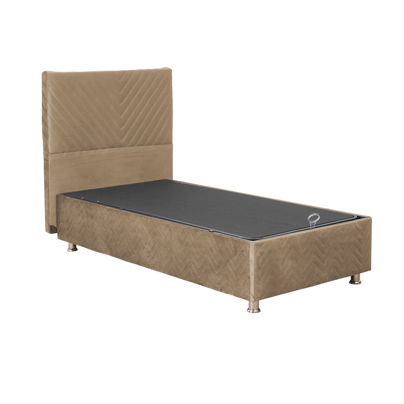 Rizko pakoworld single bed with storage space beige 120x200cm