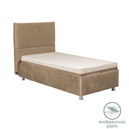 Rizko pakoworld single bed with storage space beige 120x200cm