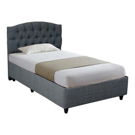 Lanse pakoworld single bed with storage space boucle anthracite 120x200cm