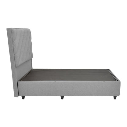 Tito pakoworld single bed with storage bouclé fabric in light gray shade 120x200cm