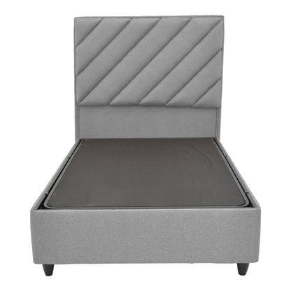 Tito pakoworld single bed with storage bouclé fabric in light gray shade 120x200cm