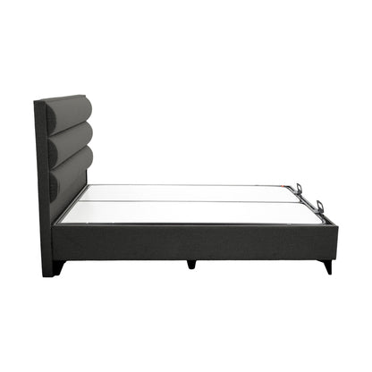 Luxe pakoworld single bed with storage space anthracite fabric 120x200cm