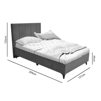 Single bed Dreamland pakoworld with storage space dark grey fabric 120x200cm