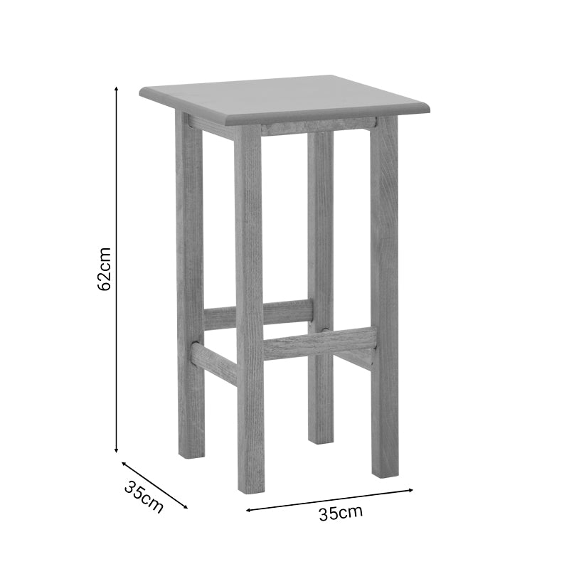 Side table Bajok pakoworld solid beech wood with mdf top polish walnut 35x35x62cm