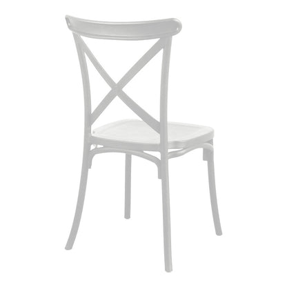 Stackable Crossie pp chair in white shade 41x46x84cm