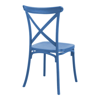 Stackable Crossie pp chair in blue shade 41x46x84cm
