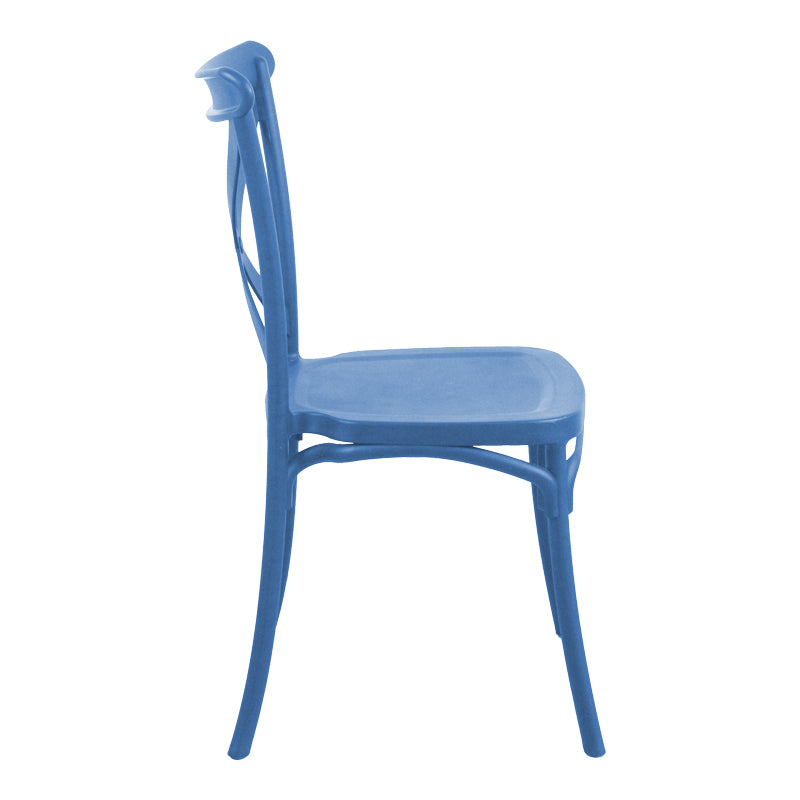 Stackable Crossie pp chair in blue shade 41x46x84cm