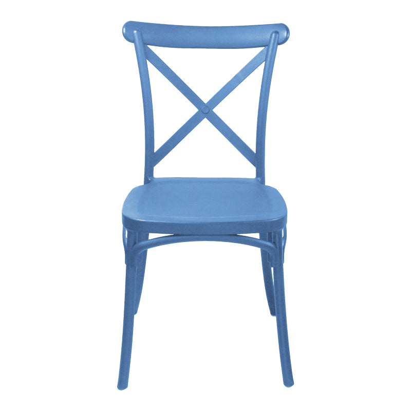 Stackable Crossie pp chair in blue shade 41x46x84cm
